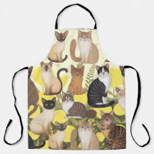 Cat Mönster Print Kitchen Apron