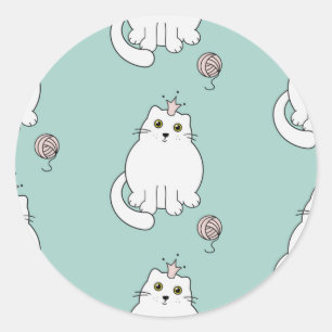 Cat mönster runt klistermärke