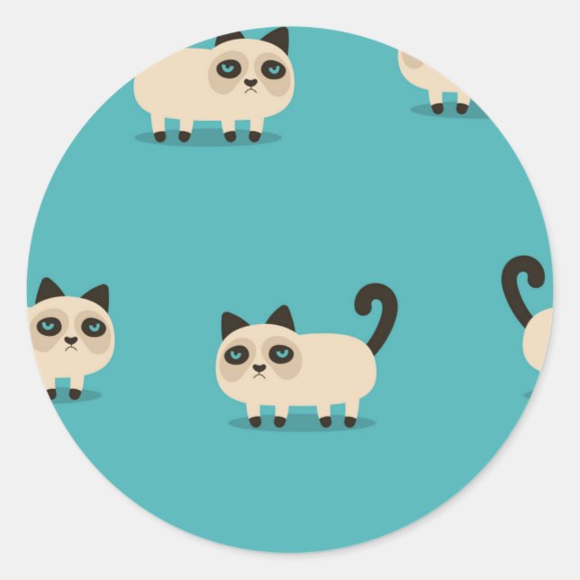 Cat mönster runt klistermärke (Framsida)