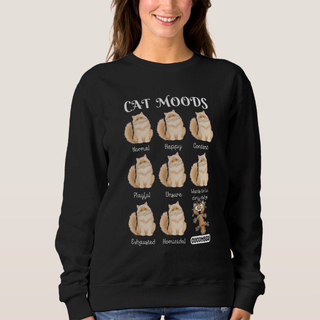 Cat Moods Cat Meme Normal Happy Cucumber Cat T Shirt (Framsida)