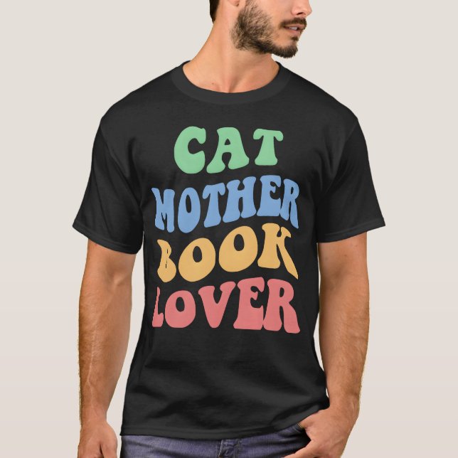Cat Mor Bok Älskare lustig T Shirt (Framsida)