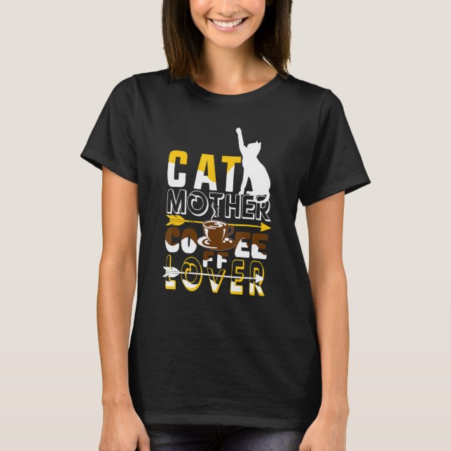 Cat Mor Coffee Funny Cat T Shirt (Framsida)
