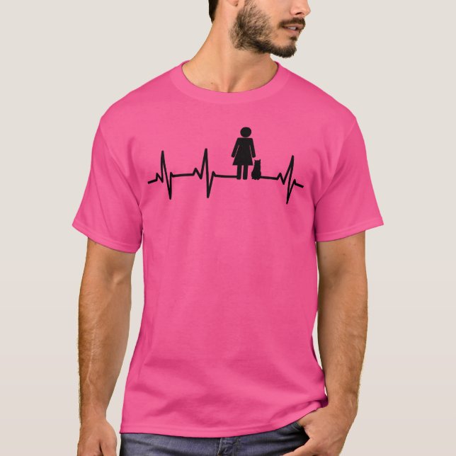 Cat Mor Heartline-flicka T Shirt (Framsida)