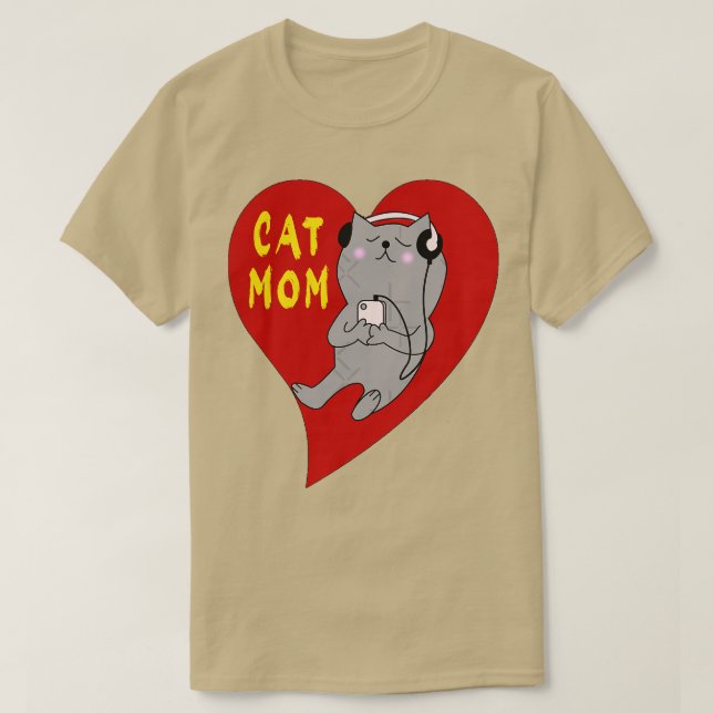 Cat Mor-kaffe Älskare 110 T Shirt (Design framsida)