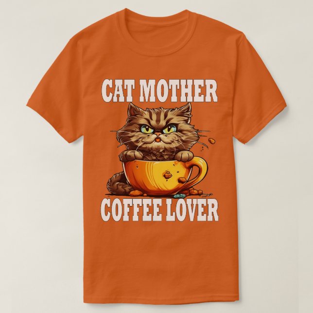 Cat Mor-kaffe Älskare 160 T Shirt (Design framsida)