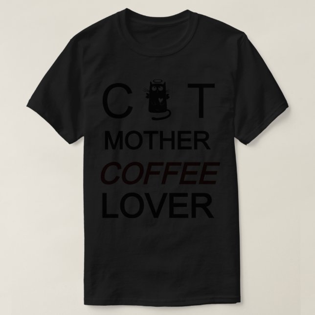 Cat Mor-kaffe Älskare 161 T Shirt (Design framsida)
