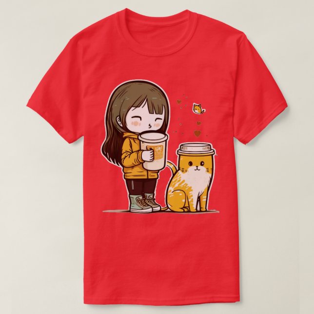 Cat Mor-kaffe Älskare 168 T Shirt (Design framsida)