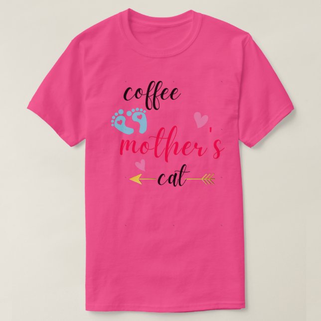 Cat Mor-kaffe älskare 183 T Shirt (Design framsida)