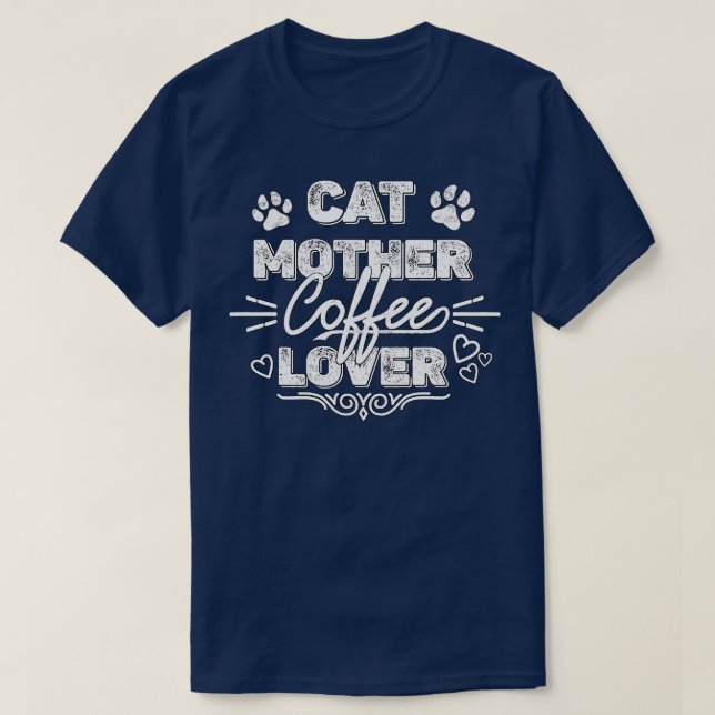 Cat Mor-kaffe Älskare 191 T Shirt (Design framsida)
