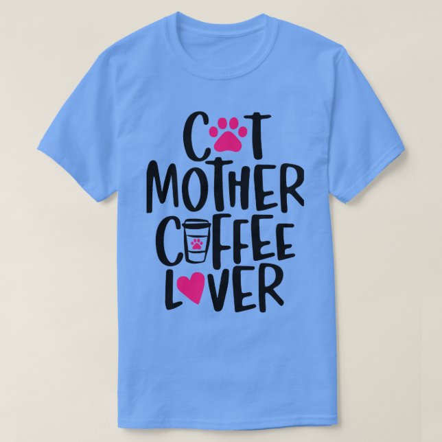 Cat Mor-kaffe Älskare 243 T Shirt (Design framsida)