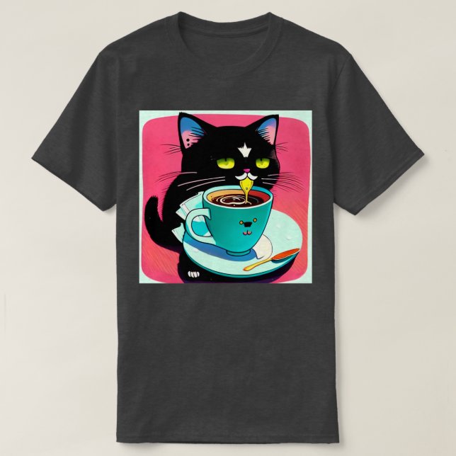 Cat Mor-kaffe Älskare 261 T Shirt (Design framsida)