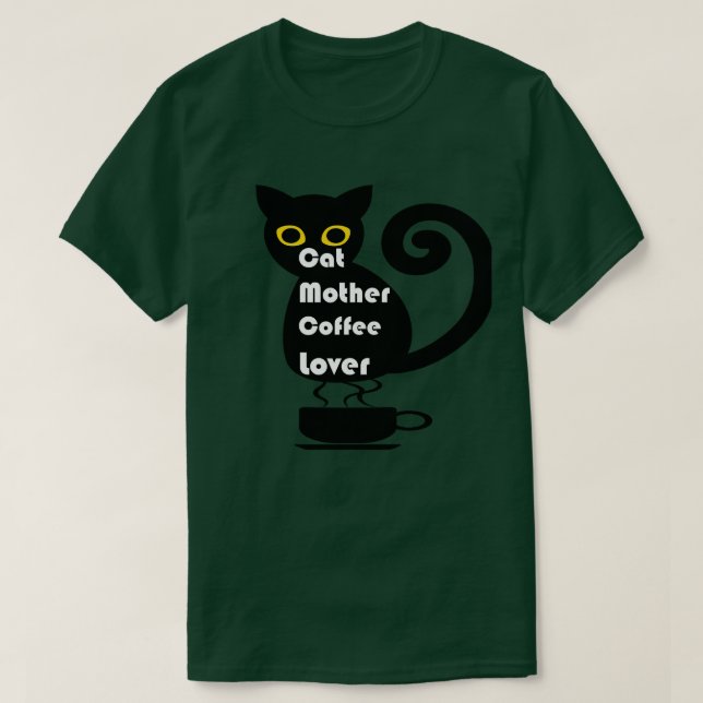 Cat Mor-kaffe Älskare 265 T Shirt (Design framsida)