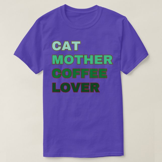 Cat Mor-kaffe Älskare 53 T Shirt (Design framsida)
