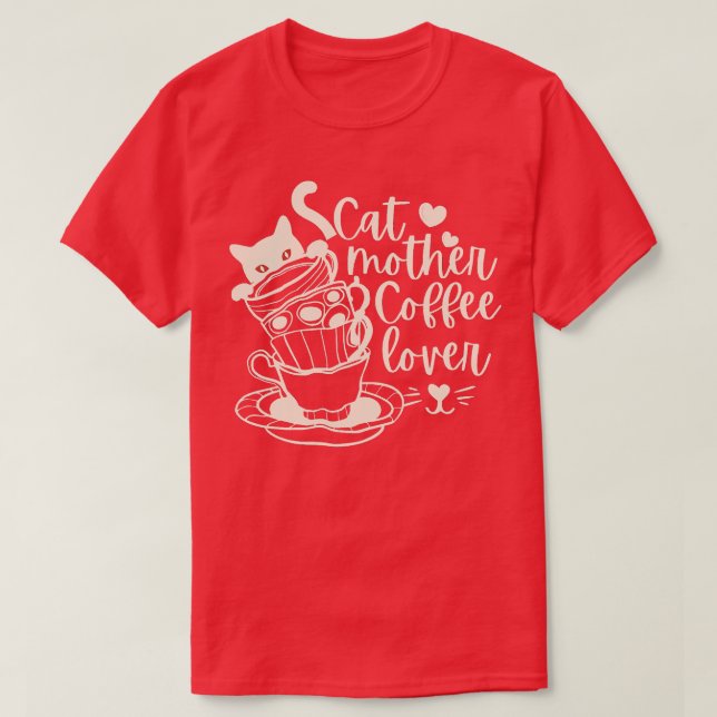 Cat Mor-kaffe Älskare 83 T Shirt (Design framsida)