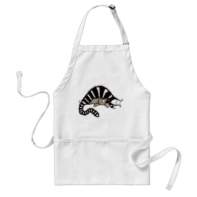 Cat Mor skyddar hennes Cute Kattunge Kid Förkläde (Framsidan)