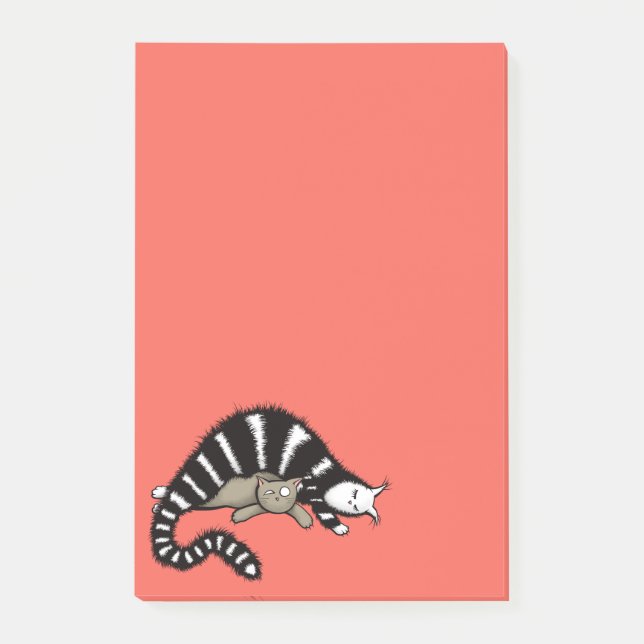 Cat Mor skyddar hennes Cute Kattunge Post-it Block (Framsida)