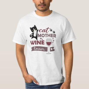 Cat Mor Vin Älskare Cats Red Vin Black T Shirt