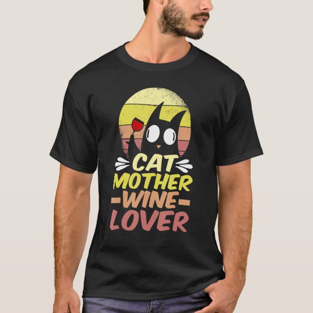 Cat Mor Vin Crazy Cat Dam T Shirt (Framsida)