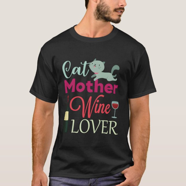 Cat Mor Vin Pet Mamma Vin T Shirt (Framsida)