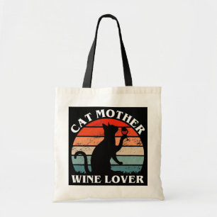 Cat Mor Vin Vintage Cat Owner och Vin Tygkasse