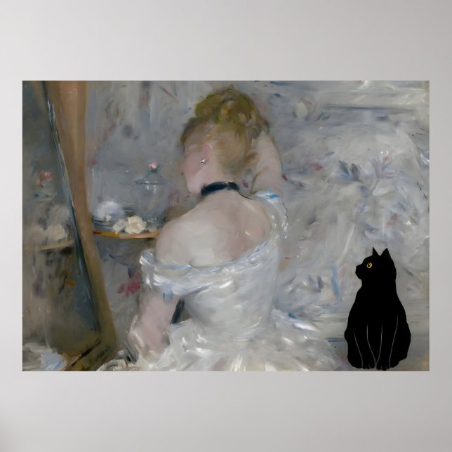 Cat Morisot Woman på hennes toalettstolp Poster (Framsidan)