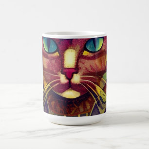 Cat moroccan mosaic abstrakt art mönstrad kattunge magisk mugg