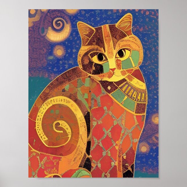 Cat moroccan mosaic kattunge poster (Framsidan)