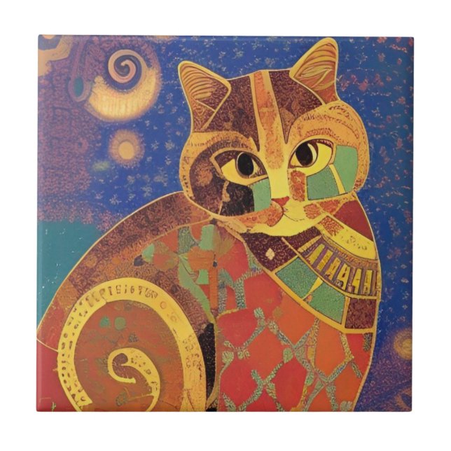 Cat moroccan mosaic kitty voices kakelplatta (Framsidan)