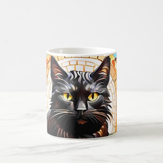 Cat Mosaic Stached Glass Designer Mugg (Center)