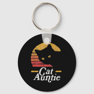 Cat Moster Vintage 80 Stil Sol Cat Retro Dist Nyckelring