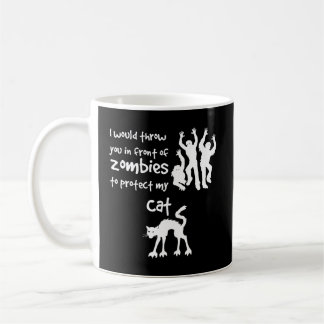 Cat mot Zombies Funny Horror Cat Lovers Kaffemugg