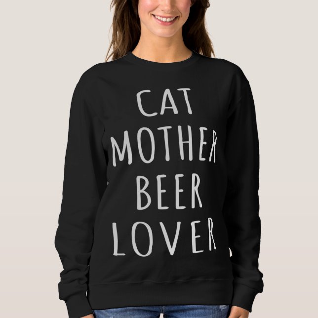 Cat Mother Beer  Kitten Mom Girl Beer Love Cat Lad T Shirt (Framsida)