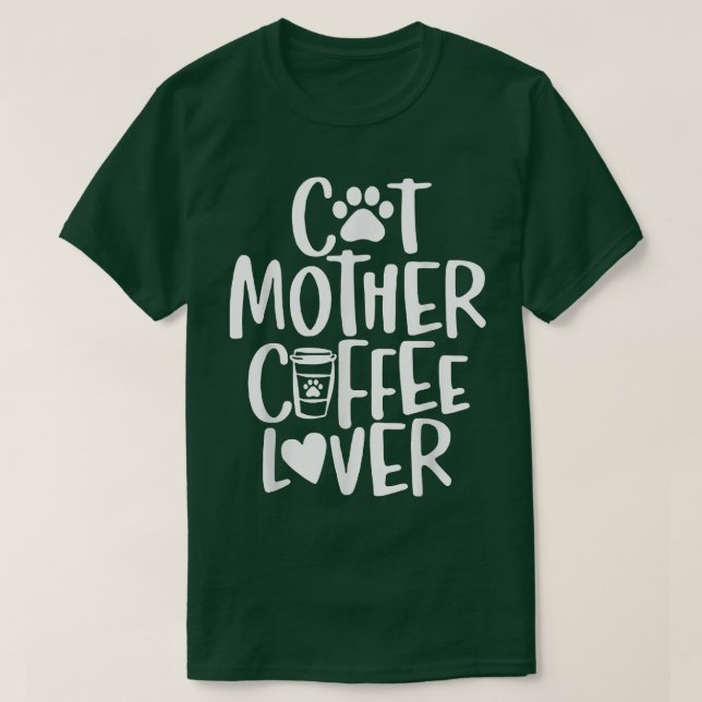 Cat MotherCoffee lover Vintage Funny Tee  (Design framsida)