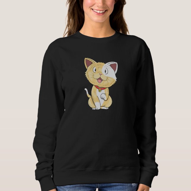Cat Motif Cat Kitten Cute Dam Manar Barn T Shirt (Framsida)