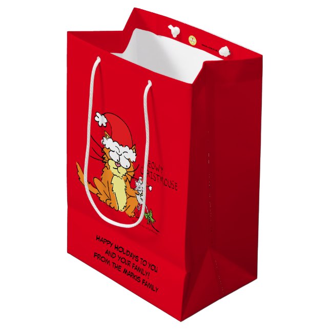 Cat Mouse jul - Tecknad Cute (Framsidan Vinklad)