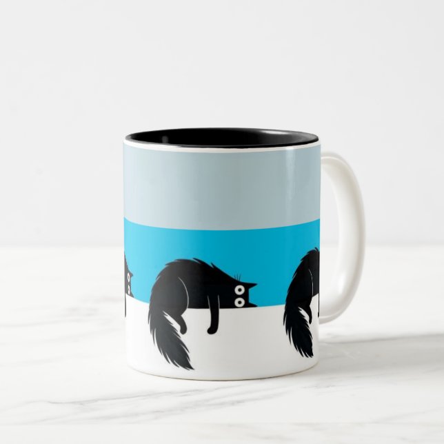 cat mug Två-Tonad mugg (Framsida höger)