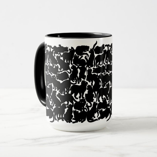 Cat Mugg Coffee Kopp Coola Cat Lover Art Kopp (Framsida vänster)