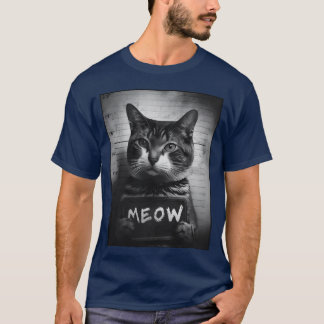 Cat Mugshot Meow T Shirt