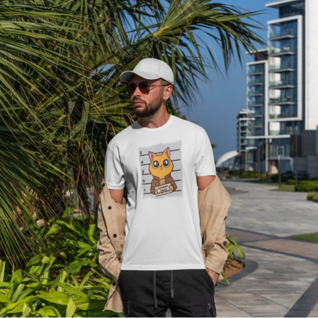 Cat Mugshot Tecknad T Shirt (Skapare uppladdad)