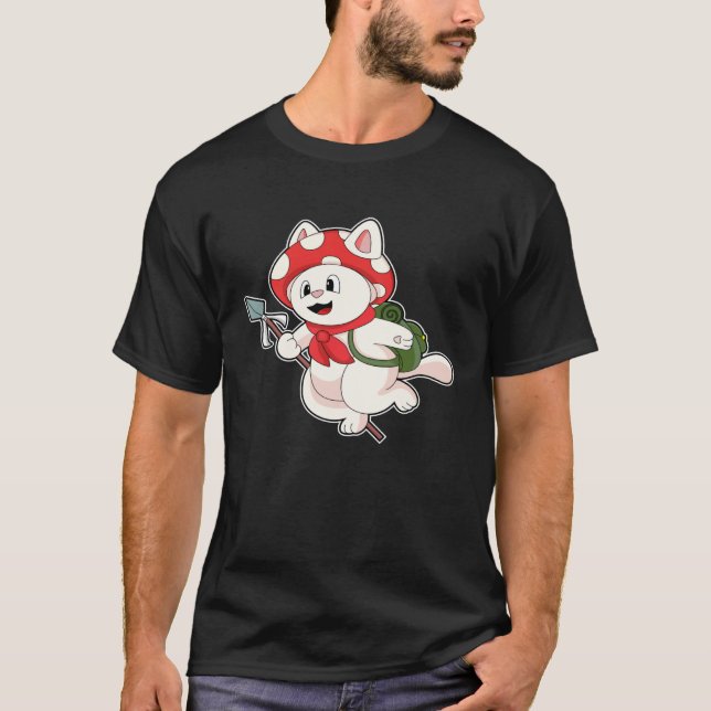 Cat Mushroom T Shirt (Framsida)