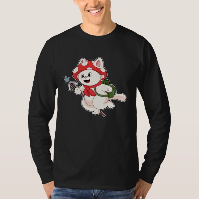 Cat Mushroom T Shirt (Framsida)