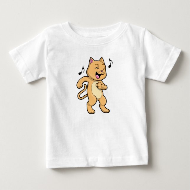 Cat Music Dance T Shirt (Framsida)