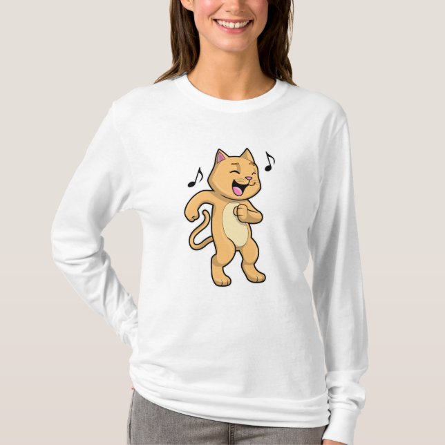 Cat Music Dance T Shirt (Framsida)