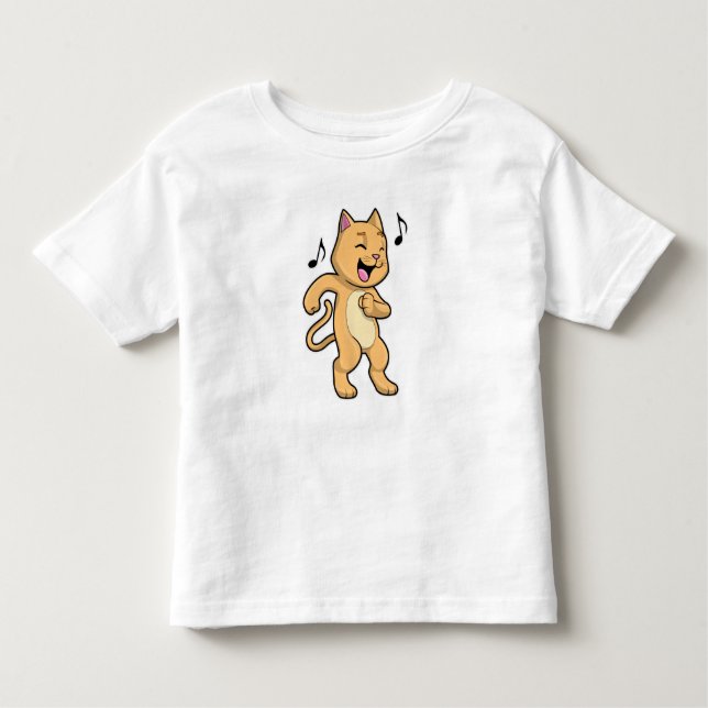 Cat Music Dance T Shirt (Framsida)