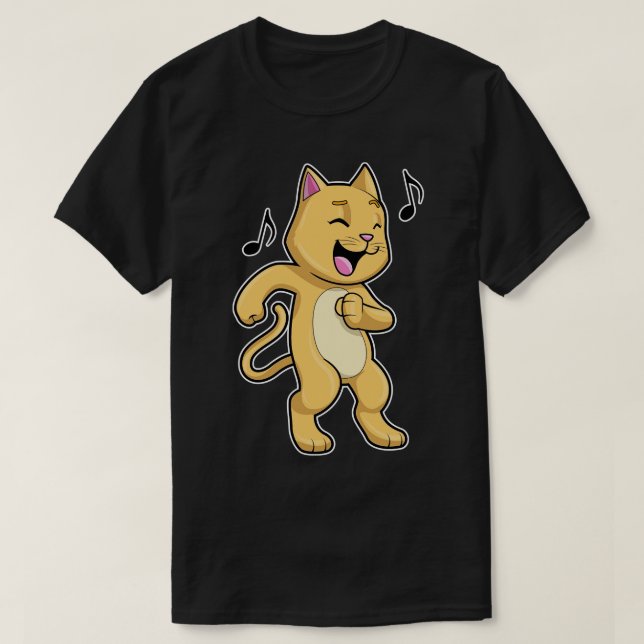 Cat Music Dance T Shirt (Design framsida)