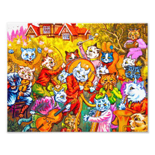 Cat Musical Band Fototryck