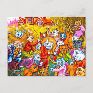Cat Musical Band Vykort