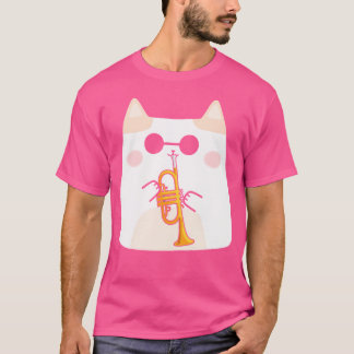 Cat Musician Cute Animal Älskare Trumpeter Idea Tr T Shirt
