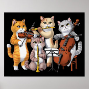 Cat Musician Poster