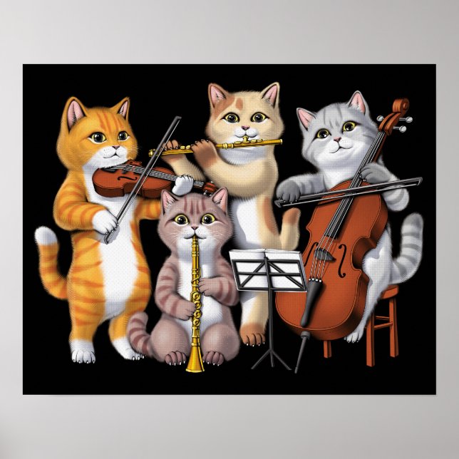 Cat Musician Poster (Framsidan)